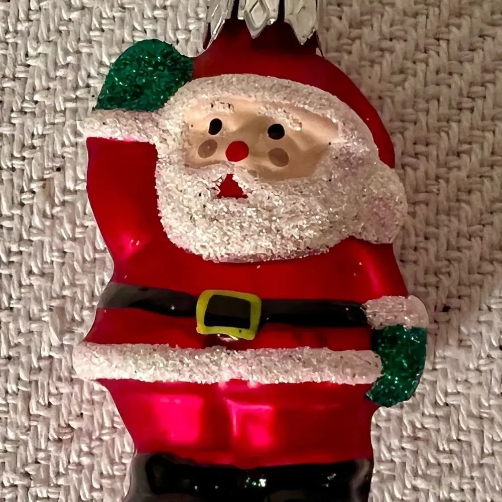 Vintage Blown Glass Ornaments Set of 4 Santa Claus NOS EVC No Box.